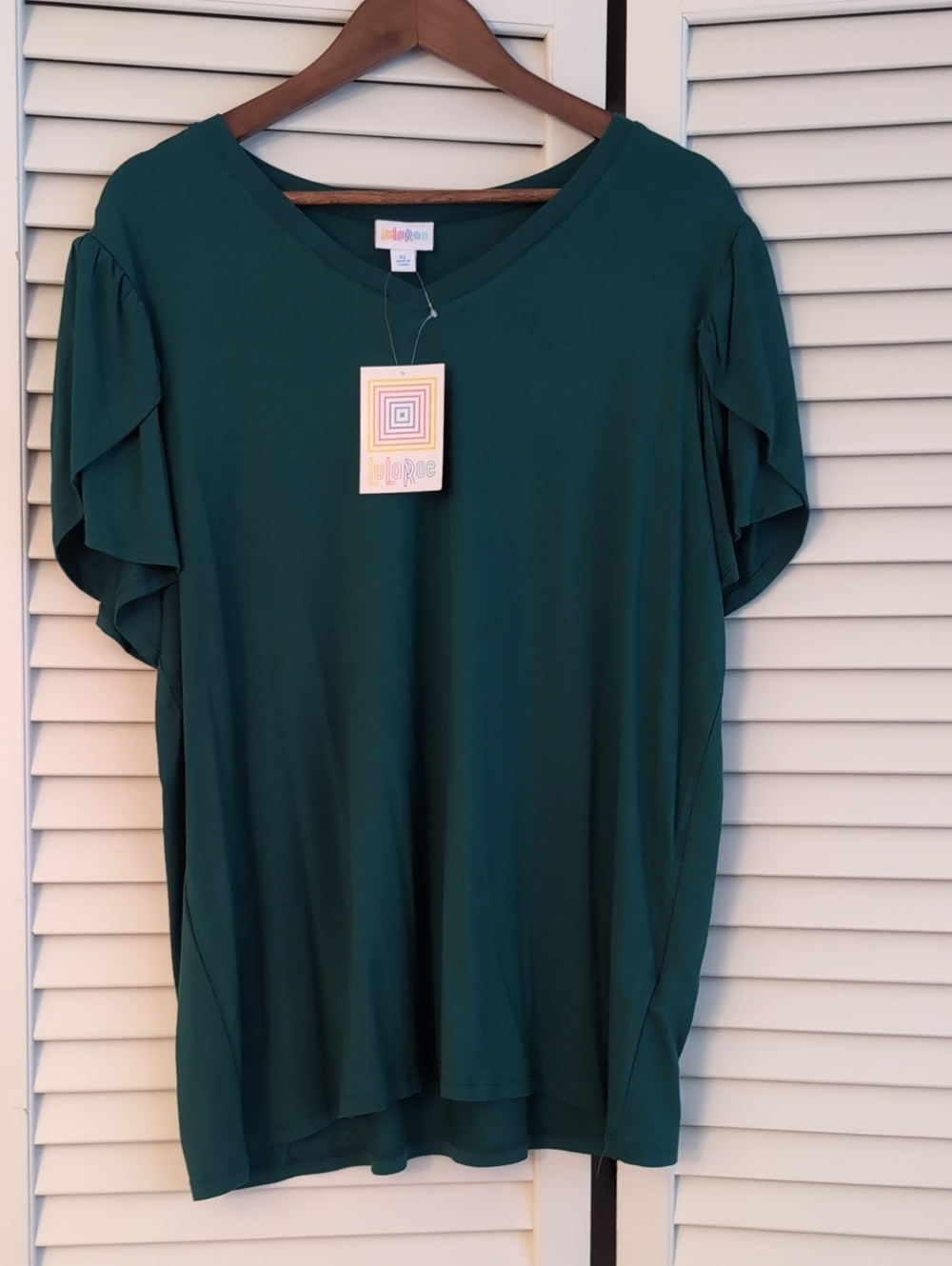 Lularoe Elegant  Green V-Neck Women's Top